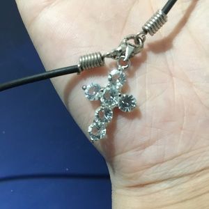 “Diamond” cross necklace